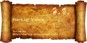 Hartig Vince névjegykártya